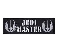 Parches ropa termoadhesivos: "JEDI MASTER Yoda" Parche para coser o planchar, ideal para fanáticos de películas y videojuegos, aplicable en cualquier tela, tamaño: 95x30 mm