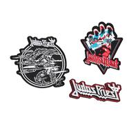 Parches ropa Termoadhesivos Judas Priest - SET de 3 Pegatinas para la ropa - Accesorio mochila militar, mochila crossfit, disfraz rockero - Judas Priest Merchandising oficial