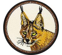 Parches ropa termoadhesivos Lince | Emblema "Save The Planet" de vida conservación | Arte en parche de lince para conciencia ambiental | Adhesivo bordado de lince para niños 75x75mm