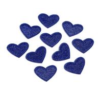 Parches Ropa Termoadhesivos Lote de 10 mini parches corazón 2 x,6 cm, multicolor, bordados, termoadhesivos, for ropa, vaqueros, pegatinas y costura(Deep Blue)