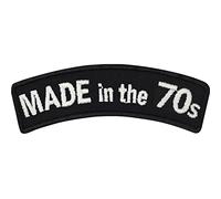 Parches ropa termoadhesivos "Made in the 70s" | Parche decorativo de fiesta de los setenta para planchar en motociclistas | Insignia de cumpleaños para todo tipo de telas | 70x20 mm