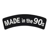 Parches ropa termoadhesivos "Made in the 90s" | Parche decorativo de fiesta de los noventa para planchar en motociclistas | Insignia de cumpleaños para todo tipo de telas | 70x20 mm