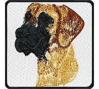 Parches ropa termoadhesivos mastín alemán | Gran Danés bordado para planchar | Emblema de perros de servicio para accesorios de perro/collar/correa | 75x75mm