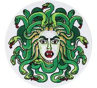 Parches ropa termoadhesivos MEDUSA - Parche de cabeza de Medusa bordado, inspirado en la mitología griega e historia - Aplicación premium con serpientes para coser - 90x90 mm