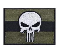 Parches ropa termoadhesivos militar con calavera y bandera, parche de moral del ejército para Biker, regalo para del ejército. Aplicación de jeans y bolsos. Tamaño: 90x65 mm.