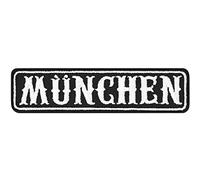 Parches ropa termoadhesivos MÜNCHEN: Emblema del club de motociclistas de München, para planchar. Insignia del club de motocicletas parche con nombre. Tamaño: 100x25 mm