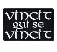 Parches ropa termoadhesivos Negocios Parche con la frase "Vincit qui se vincit" Motivacional, regalo para hombres | Aplicación para todo tipo de telas | 80x50 mm