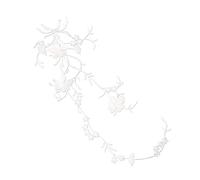 Parches Ropa Termoadhesivos Parche con apliques florales Therm de 51x17CM, tela de flores de pensamiento, parches bordados for planchar, adhesivos for ropa, vestido(WHITE)