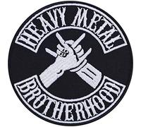 Parches ropa termoadhesivos - Parche de Heavy Metal "Heavy Metal brotherhood" | Parche Biker para jeans, chalecos y prendas outdoor | Para planchar | 90x90mm