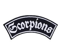 Parches ropa termoadhesivos - Parche de Heavy Metal "SCORPIONS" | Parche/Sticker para coser/planchar en jeans, chalecos y para exteriores/festivales de motociclistas | 90x40mm
