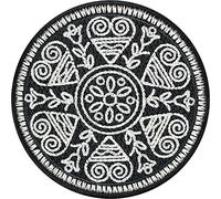 Parches ropa termoadhesivos Parche de mandala con diseño de flores | Parche bordado de mandala para planchar | Pegatina de corazón bordada con aplicaciones de flores | 75x75 mm