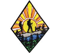 Parches ropa termoadhesivos PREMIUM con bordado - Para amantes del senderismo, coser y conciencia ambiental - Pegatina para naturaleza y camping - Contra el cambio climático 80x60 mm