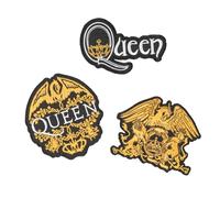 Parches ropa Termoadhesivos Queen - SET de 3 Pegatinas para la ropa - Accesorio mochila militar, mochila crossfit, disfraz rockero heavy metal - Merchandising oficial