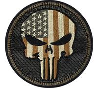 Parches ropa termoadhesivos "Tácticos de Moralidad del Ejército de EE. UU." | Parche Punisher de calavera para coser/planchar | Accesorio militar para todo tipo de telas | 75x75mm