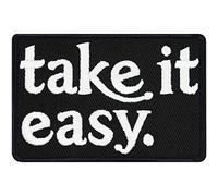 Parches ropa termoadhesivos "take it easy" jeans patches to sew on/iron on | iron-on biker patches for all fabrics | repair clothes sticker applique fabric applique 75x75mm