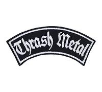 Parches ropa termoadhesivos - Trash Metal con diseño de Heavy Metal para planchar en chalecos de moto, jeans | Sticker de Death Metal para regalo a los fanáticos del metal 90x40mm