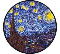 Parches ropa termoadhesivos VAN GOGH con la imagen de la Noche Estrellada bordada para planchar - Obra de arte de Vincent van Gogh en parche STARRY NIGHT - 80x80 mm
