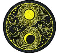 Parches ropa termoadhesivos "YIN YANG" para coser o planchar | Parche del ciclo budista Sol-Luna | Aplicación del equilibrio de la vida, Yoga Pegatinas | 70x70mm