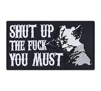 Parches ropa termoadhesivos: Yoda dice "Shut up the fuck you must" Divertido parche biker rocker de ciencia ficción para regalo, ideal para planchar en chaquetas Tamaño: 90x50 mm