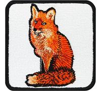 Parches ropa termoadhesivos "ZORRO" | Zorro rojo en la naturaleza | bordada de caza de zorros | Insignia de naturaleza para amantes de la caza | 75x75mm