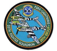 Parches Segunda Guerra Mundial World War II Aircraft Edition (55th Fighter Squadron P38-J-LIGHTNING)