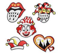 Parches Termoadhesivos Carnaval, Termoadhesivas de Carnaval de Colonia, Parches Rojos y Blancos para Planchar en Ropa,para Ropa, Pantalones, Sombreros, Vaqueros, Costura (C)