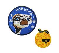 Parches termoadhesivos con emblema bordado de extraterrestres UFO de CutePatch, paquete de 2