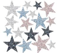 Parches Termoadhesivos Estrellas, Parches Ropa Termoadhesivos, 18 Piezas Decoración de Estrellas de Strass, 4 Tamaños, para Ropa, Jeans, Sombrero, Mochila