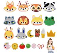 ParchesTermoadhesivos Infantiles Parche de Ropa para Niños 20 Piezas, Parches Termoadhesivos de Animales y Dibujos, Fácil de Aplicar, Perfecto para DIY y Reparaciones