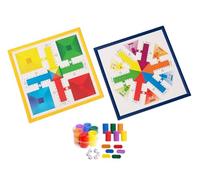 Parchís/Juego de Mesa 4-6 Jugadores/Juego Tradicional para Niños y Adultos/Reversible 2 en 1 Ambas Caras con fichas para 6 Jugadores - Tablero de Calidad y Enmarcado.