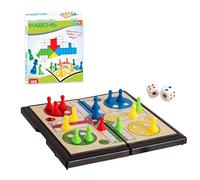 Parchís para Viaje Plegable, Tablero de 20cm, Fichas, De 2 a 4 Jugadores, Juego de Mesa para Niños y Adultos con Espacio para Guardar Las fichas +6 años