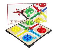 Parchís Plegable Magnético 20×20 cm - Juego de Mesa Barato y Portátil para 4 Jugadores - Tablero con Espacio para Guardar Fichas y Dado, Ideal para Viaje y Familia