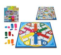 Parchis y Oca/Juego de Mesa - Parchis y Oca 6 Jugadores/Juego Tradicional para Niños y Adultos/Reversible 2 en 1 Ambas Caras - 30x30cm