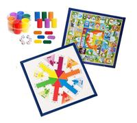 Parchis y Oca/Juego de Mesa - Parchis y Oca 6 Jugadores/Juego Tradicional para Niños y Adultos/Reversible 2 en 1 Ambas Caras - 35x35cm - Tablero Grande con fichas y Dado.