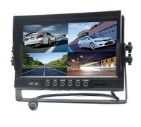Pardarsey Monitor dividido de 9 pulgadas TFT LCD para coche, control remoto, 4 canales, conector de 4 pines, entradas de vídeo, resistente a los golpes, con pantalla 800480HD de 12 V-24 V, con