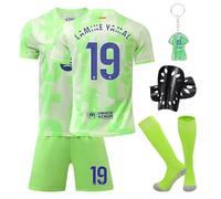 Pardofelis Camiseta de fútbol para niño, camiseta de fútbol para niños, camiseta de entrenamiento de fútbol, camiseta con camiseta corta, calcetines y espinilleras, verde, 22