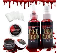 Pardofelis Sangre Falsa Halloween, Sangre Falsa para Ropa, Lavable, Juego de Maquillaje para Escenario con Cicatriz para Halloween Cicatriz Herida Vampiro Zombie Cosplay