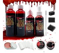 Pardofelis Sangre Falsa Halloween, Sangre Falsa para Ropa, Lavable, Juego de Maquillaje para Escenario con Cicatriz para Halloween Cicatriz Herida Vampiro Zombie Cosplay