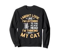 Parece que estoy escuchando en mi cabeza Estoy pensando en un gato Sudadera