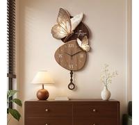 Pared con Luz, Reloj De Pared Decorativo En 3D, Lámpara De Moderna para El Hogar, para Sala Estar, Entrada U Oficina(Brown2,40 * 85cm/15.7 * 33.5in)