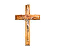 Pared Cruz Crucifijo madera de olivo con piedra de Belén Tierra Santa Jerusalén 5 pulgadas