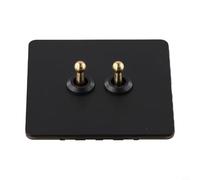 Pared de acero inoxidable de 86 mm para interruptor de luz, con palanca de latón, 1 o 2 vías, para hogares, oficinas, hoteles o fábricas, compatible con lámparas de ahorro de nervios y otras lámparas