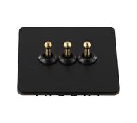 Pared de acero inoxidable de 86 mm para interruptor de luz, con palanca de latón, 1 o 2 vías, para hogares, oficinas, hoteles o fábricas, compatible con lámparas de ahorro de nervios y otras lámparas