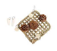 Pared de Actividades para Pájaros, Estera de Escalada para Loros, Estera de Algas Marinas de Juguete con Gancho para Brids, Red de Flores, Juguete para Loros Trepadores para Actividades de Aves, 22x28