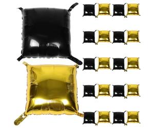 Pared de Globos Decorativa de Aluminio Doble Cara, 25 Piezas | Negro y Dorado, Estructura Tiras, Montaje Reposicionable, para Fondos, Entradas y Reuniones