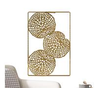 Pared De Hoja Ginkgo Dorada - Hoja De Escultura De Desplazamiento De Hierro Pensión | Decoración De Pared De Hierro Forjado | Esculturas De Bloques De Metal | Celebración Familiar De La Comunidad O
