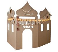 Pared de Juegos Árabe Mezquita XL (201 x 140 cm) - Hecho de Cartón Resistente - Casa de Juegos Ramadán - Personalizable - Eid Mubarak - Islam - Juguete Educativo