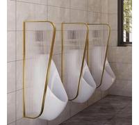 Pared de orinario de pared, pantalla de privacidad para orinarios de hombre, partición de baño de hotel, mampara de inodoro, tabique de urinario para escuelas y centros comerciales, dorado, 4 piezas