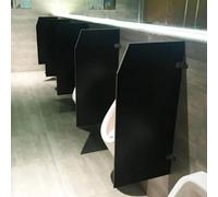 Pared de orinario, tabique impermeable, tabique de urinario reforzado para inodoros de hotel, color negro, 1 unidad