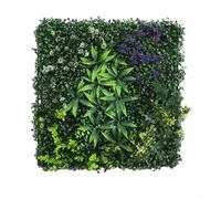 Pared de plantas de simulación, pared de plantas verdes, paneles de pared de césped, paneles de seto artificial, pared de vegetación, telón de fondo de césped sintético con protección UV, pantalla de
